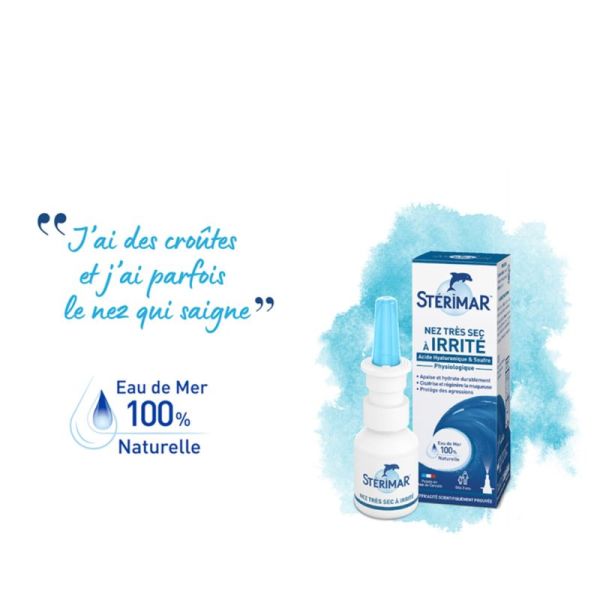 Stérimar Nez Très Sec à Irrité Spray Valve 20ml – Hydratation et régénération