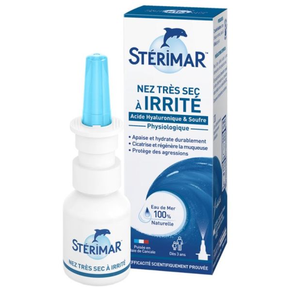 Stérimar Nez Très Sec à Irrité Spray Valve 20ml – Hydratation et régénération