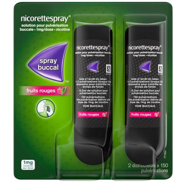 Nicorette Spray Bucal - 2 sprays 13.2ml - Fruits Rouges