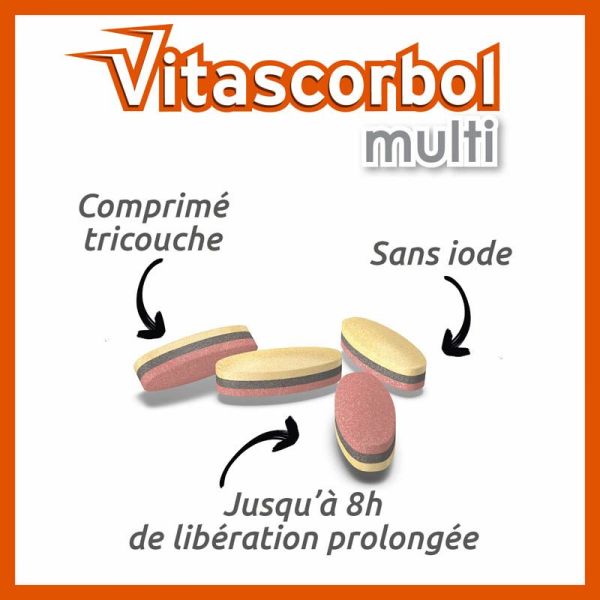 Vitascorbol Multi Sénior - 30 comprimés - Vitalité, mémoire et immunité au quotidien