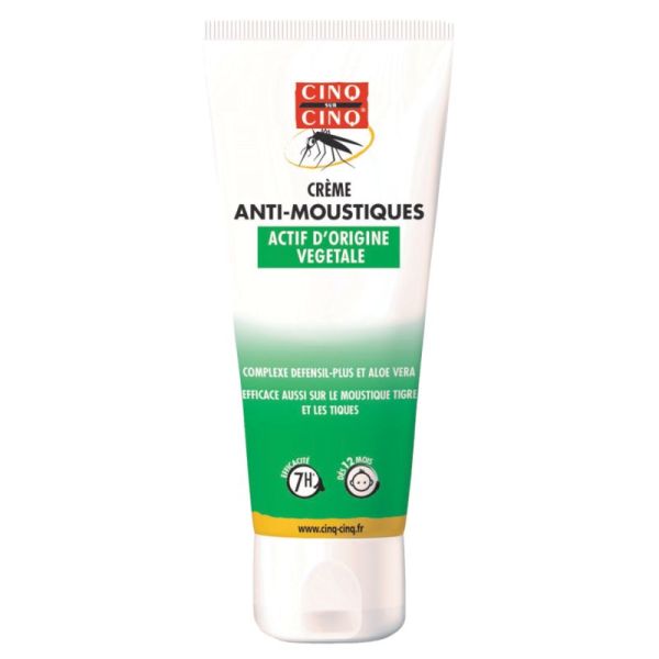 Cinq sur Cinq Crème Anti-Moustiques Actif d'Origine Végétale - 100 ml