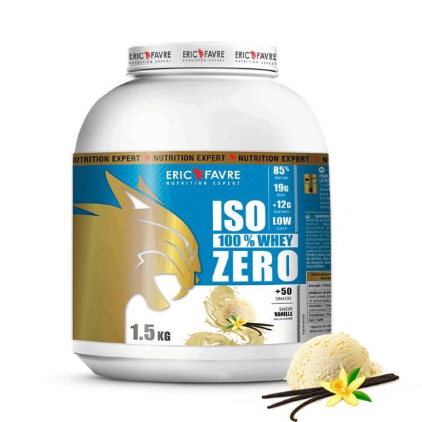 Eric Favre Iso Zero 100% - Whey Protéiné - Développement et Définition Musculaire - Vanille - 2,25Kg