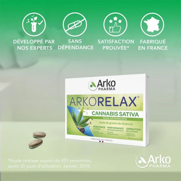 Arkopharma Arkorelax Cannabis Sativa 30 comprimés