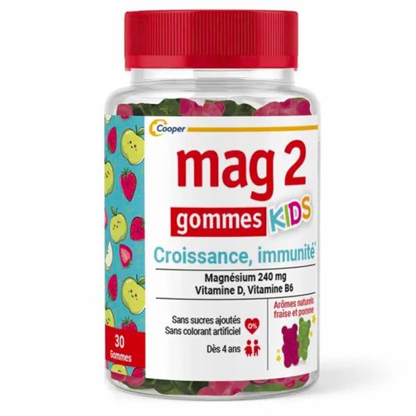 Mag 2 Croissance Immunité Kids - Sans Sucre Ajoutés -  Favorise Croissance et Immunité - 30 Gommes