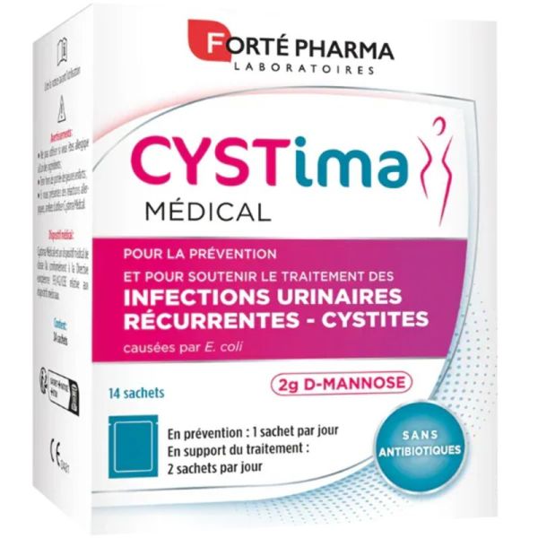 Forté Pharma Cystima Médical Infections Urinaires - 14 sachets - Infections urinaires récidivantes