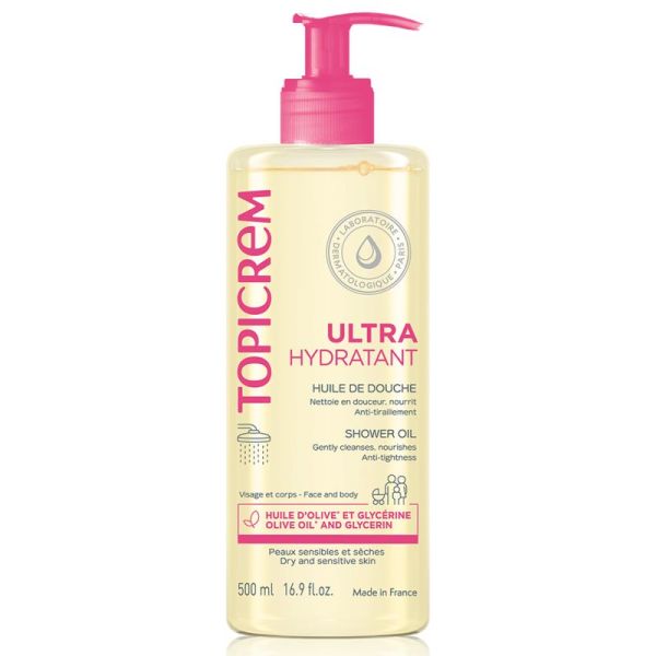 Topicrem Ultra-Hydratant Huile de Douche 500ml – Nutrition et confort familial