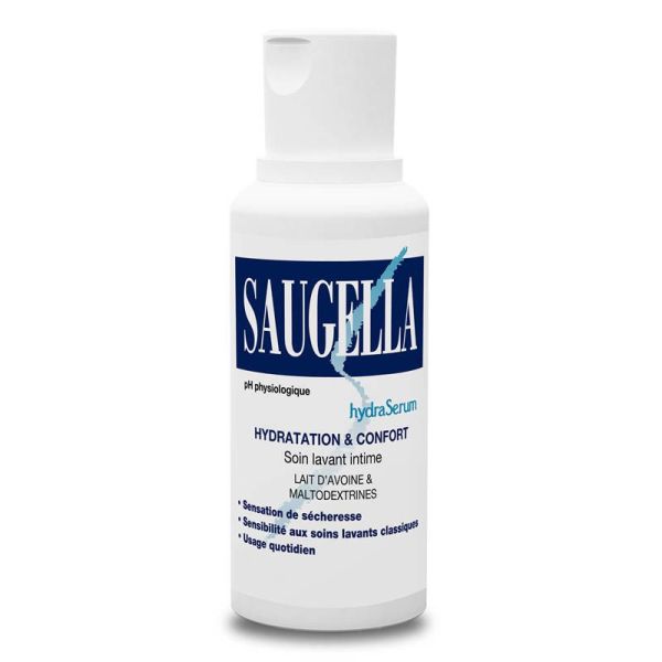Saugella HydraSerum Soin Lavant Intime Doux 200 ml - Hydratation et protection, équilibre du pH naturel