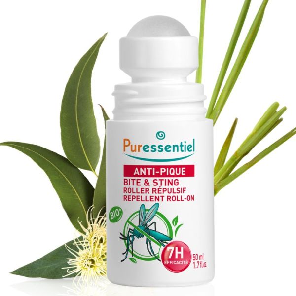 Puressentiel Anti-Pique Roller Répulsif Visage & Corps 50 ml – Haute protection précise et hydratante