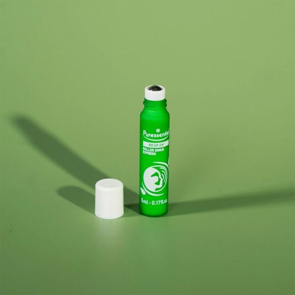 Puressentiel Resp OK Roller Sinus Express Bio 5 ml – Effet froid, soulage les sinus encombrés et libère la respiration