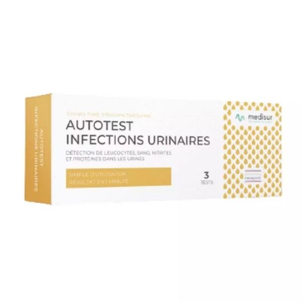 Medisur Autotest Détection Infections Urinaires - 3 Tests