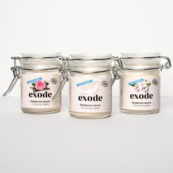 Exode Déodorant Baume Bio Peaux Sensibles à l'Huile de Nigelle 50g Musc – Efficacité 48h