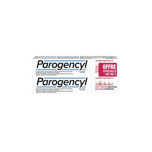 Parogencyl Dentifrice Soin Intensif Gencives Lot de 2 x 75ml