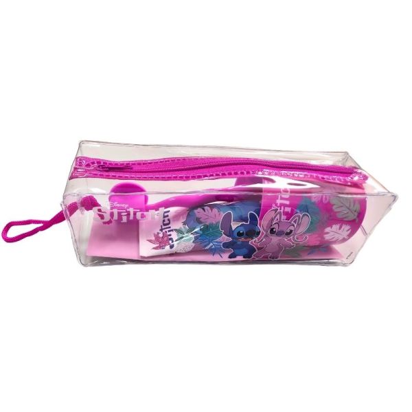 Trousse brosse à dents + Dentifrice + Gobelet Stitch - Rose
