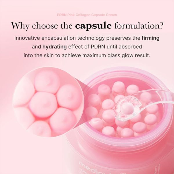 Medicube Crème Capsule Collagène Rose PDRN 55g – Éclat et fermeté