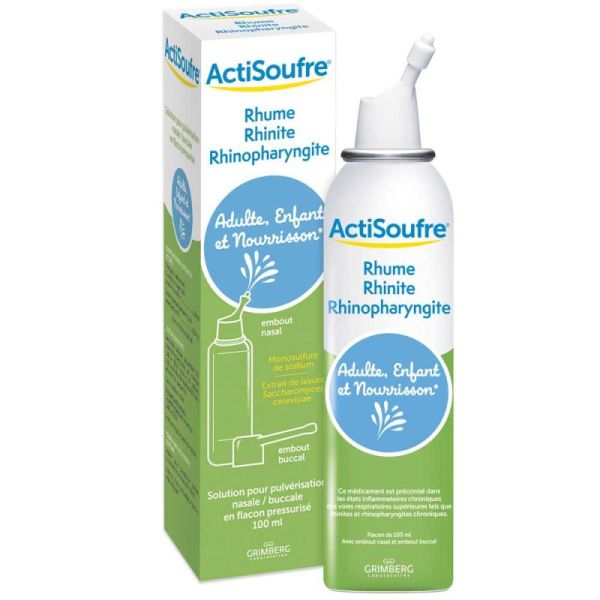 Actisoufre Solution 100 ml - Pulvérisation Nasale & Buccale