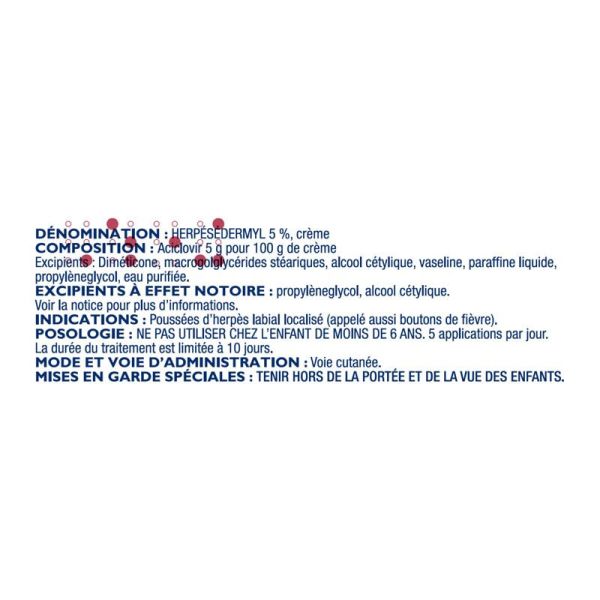 Cooper Herpesedermyl 5 % Crème Tube 2g - Aciclovir