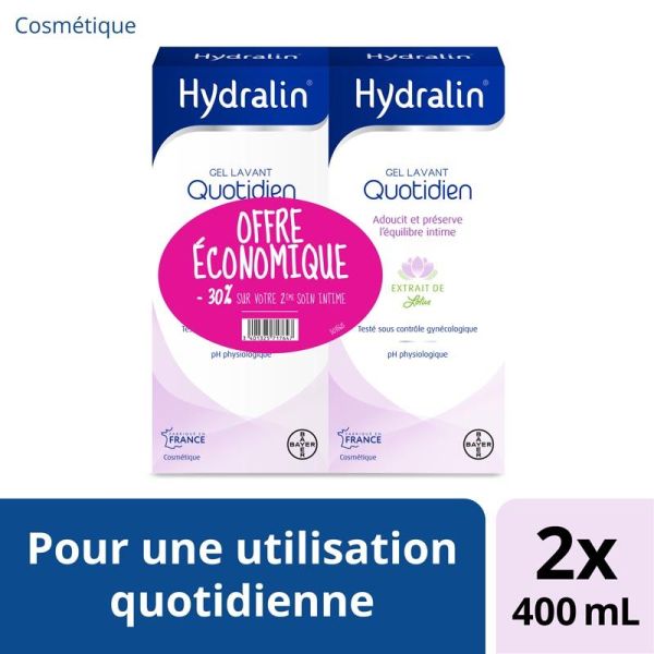 Hydralin Quotidien Gel Lavant Lot de 2 x 400ml