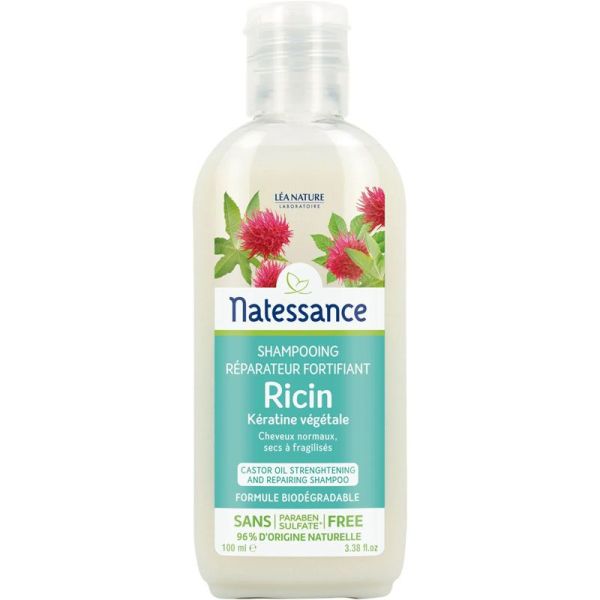 Natessance Shampooing Réparateur Fortifiant Ricin 100 ml