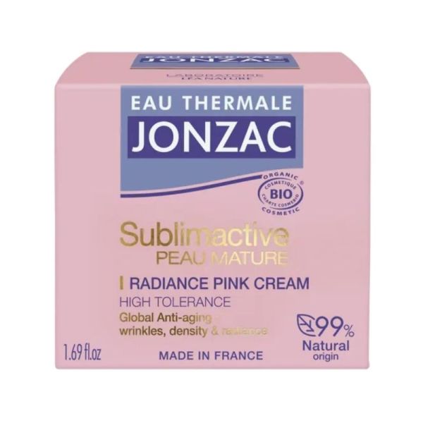 Jonzac Crème rose éclat bio Pot 50 ml - Eclat du teint et fermeté des peaux matures