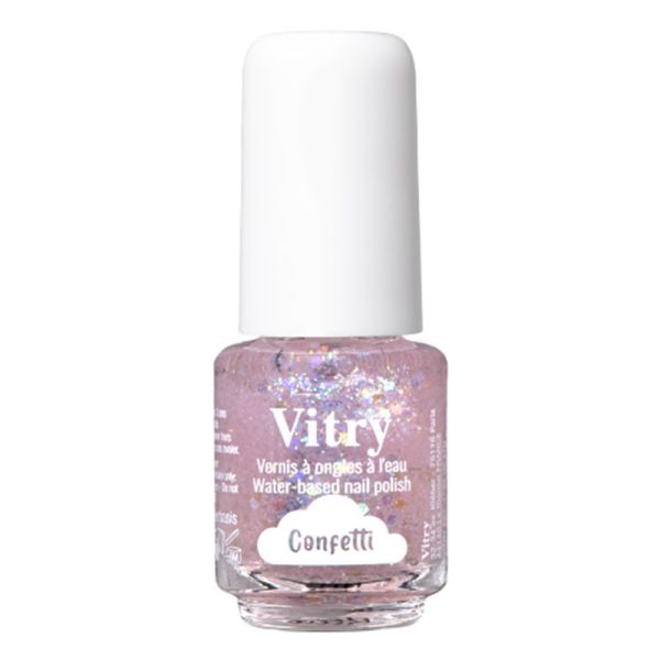Vitry Vernis à Ongles à l’Eau - 4ml - Couleur : Confetti - Vernis naturel et ludique dès 3 ans