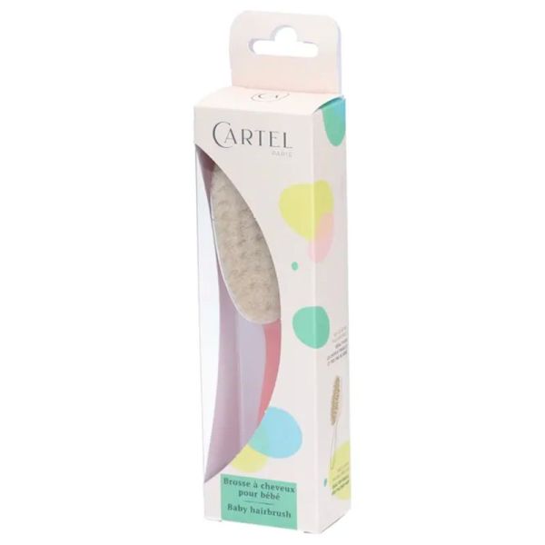 Cartel Brosse Cheveux - Pour Bébé - Couleur Rose - 1 pièce - Poils Ultra-Doux