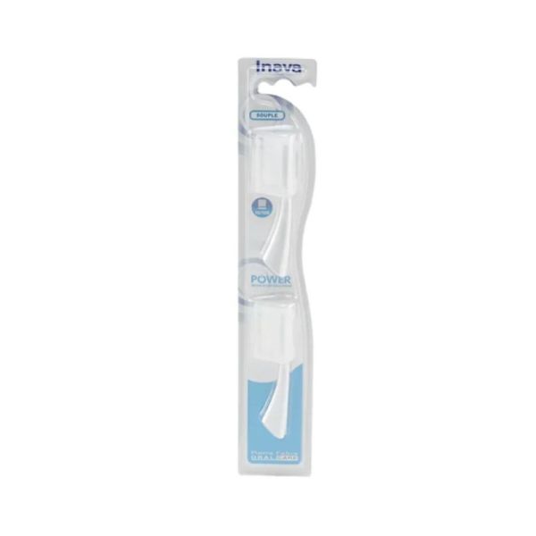 Inava Power Brossettes de Recharges Souple - Pour Brosse à Dents Électrique - x2