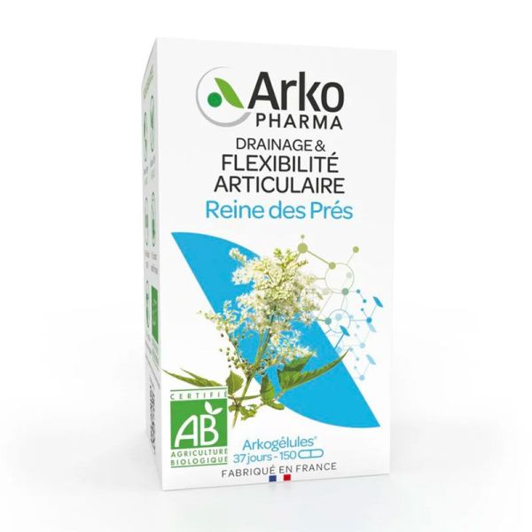 Arkopharma Arkogélules Reine des Prés Bio - Drainage et Fléxibilité des Articulations - 150 Gélules