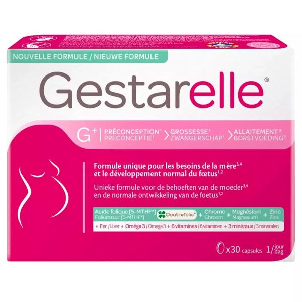 Iprad Gestarelle G+ Préconception, Grossesse et Allaitement - 30 Capsules - Soutien complet pour maman et bébé