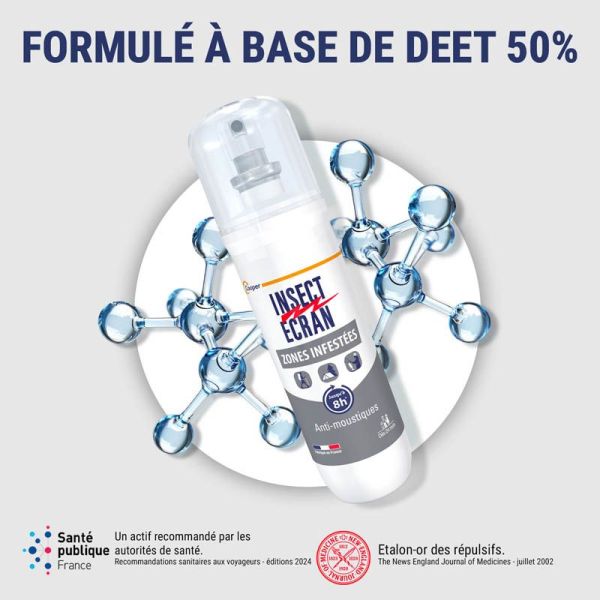 Insect Ecran Zones Infestées Répulsif Peau Adultes & Enfants - Lot de 2 x 100ml - Protection maximale