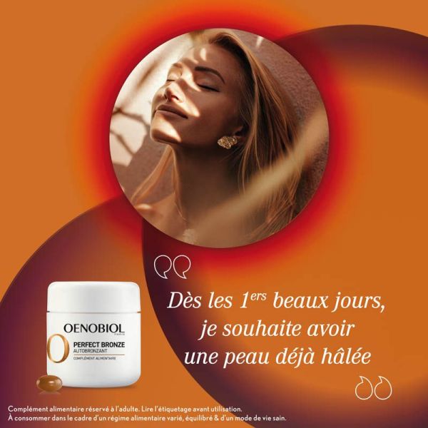 Oenobiol Perfect Bronz Autobronzant - 30 Capsules - Hâle Uniforme et Progressif