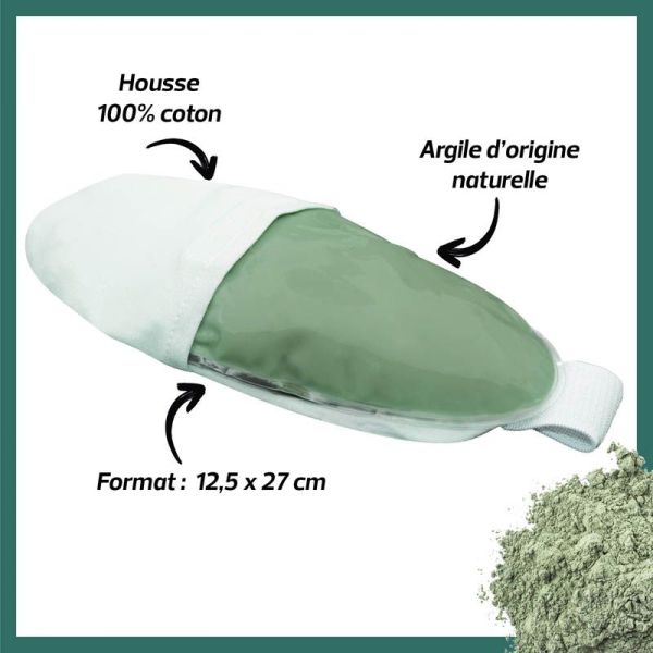 Actipoche Coussin Thermique Argile Multizones - 12.5 × 27cm - Soulagement polyvalent à chaud ou à froid