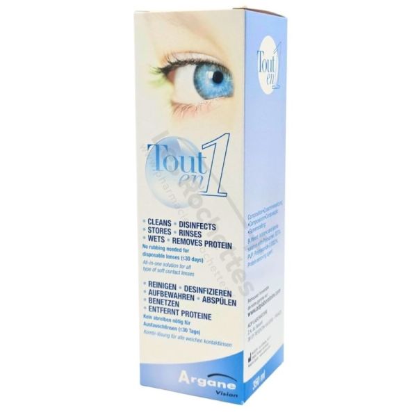 Argane Vision Nettoyant Lentilles Tout En 1 - 350ml - Solution multifonctions pour lentilles souples
