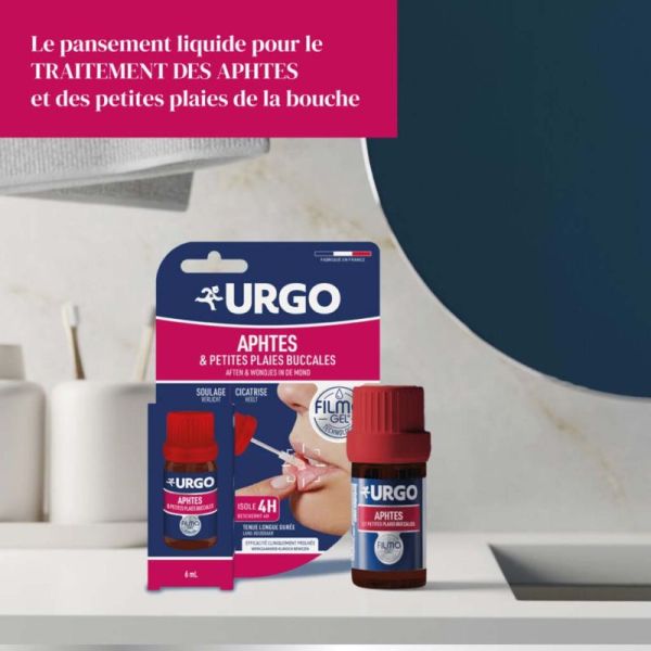 Urgo Filmogel Aphtes & Petites Plaies Buccales - Soulage Rapidement la Douleur - 6 ml