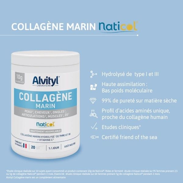 Alvityl Collagène Marin Hydrolisé de Type 1 & 3 - 210g