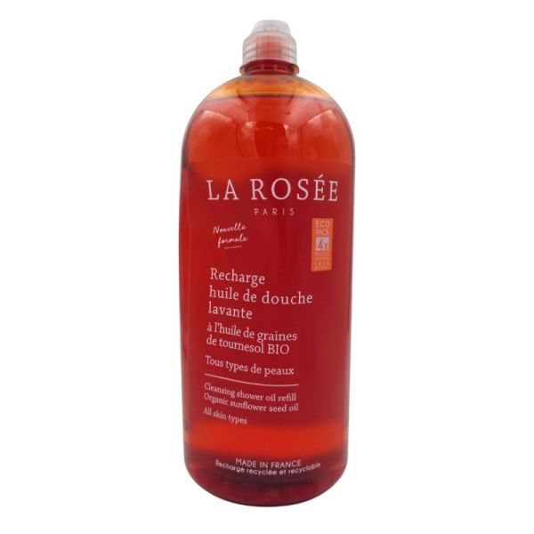 La Rosée Recharge Huile de Douche Lavante Nouvelle Formule 800 ml - Nettoie, nourrit et protège