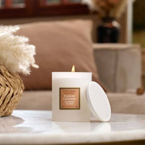 Collines de Provence Bougie Parfumée Fleur de Cachemire 180g – Senteur fleurie et poudrée