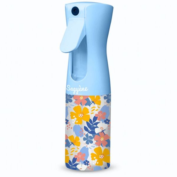 Sagyène Brumisateur - 150ml - Bleu avec Motif Floral - Fraîcheur élégante et nomade