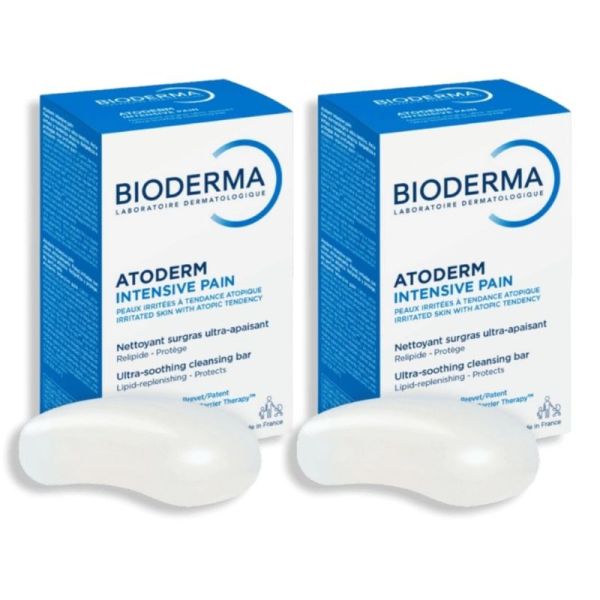 Bioderma Atoderm Intensive Pain Surgras Lot de 2 x 150g – Duo de pains dermatologiques apaisants anti-démangeaisons