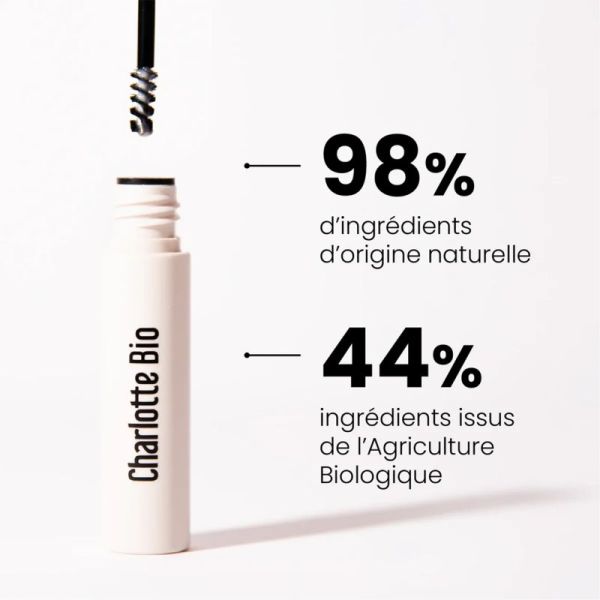 Charlotte Bio Gel Mascara à Sourcils Transparent – Discipline, fortifie et fixe sans effet carton