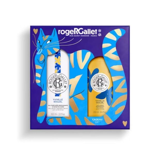 Roger&Gallet Coffret Noël Eau Parfumée et Lait Corps Vanille Soleil - Rituel délassant et gourmand