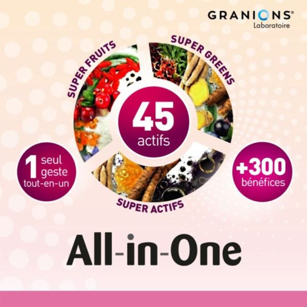 Granions All-In-One Beauté et Anti-Âge 60 comprimés – Peau, Cheveux et Ongles
