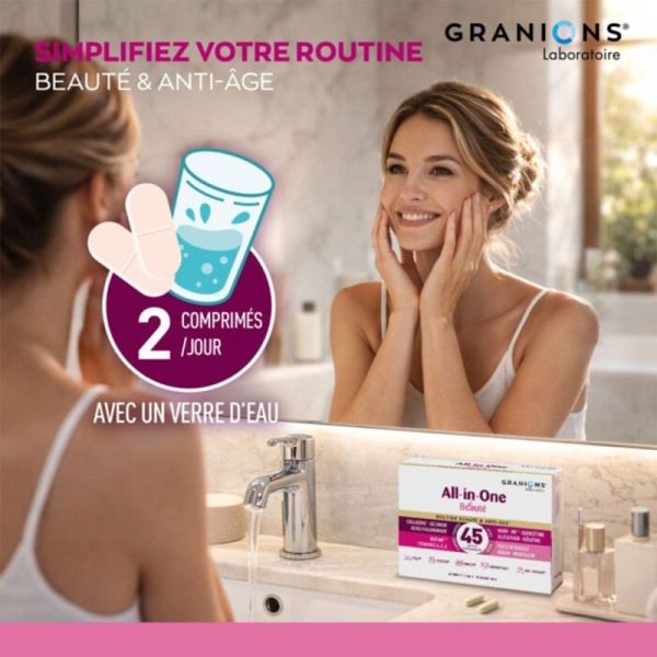 Granions All-In-One Beauté et Anti-Âge 60 comprimés – Peau, Cheveux et Ongles