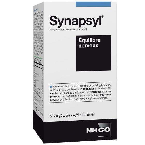 NHCO Synapsyl 70 Gélules - Equilibre Nerveux, relaxation, bien-être mental