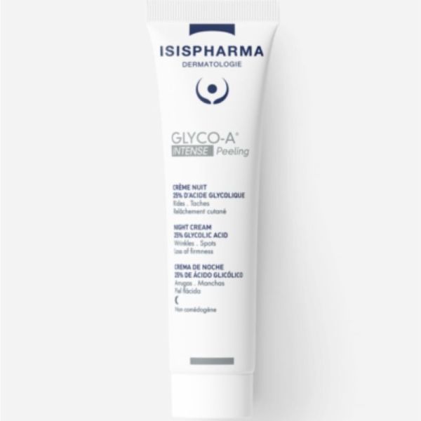 Isispharma Glyco-A Intense Peeling Crème Nuit 25% acide glycolique 30 ml - Lisse, homogénéise et raffermit