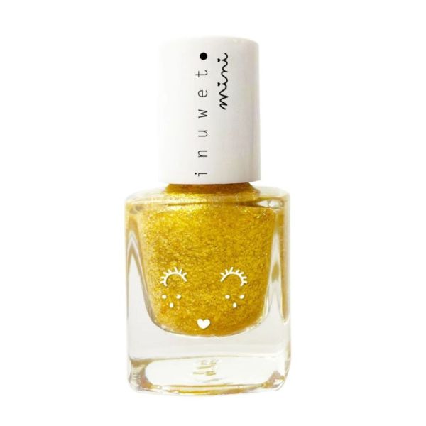 Inuwet Mini Coffret Glitter Doré Vernis Doré Parfumé Papaye & Baume à Lèvres Nacré Parfumé Cheesecake