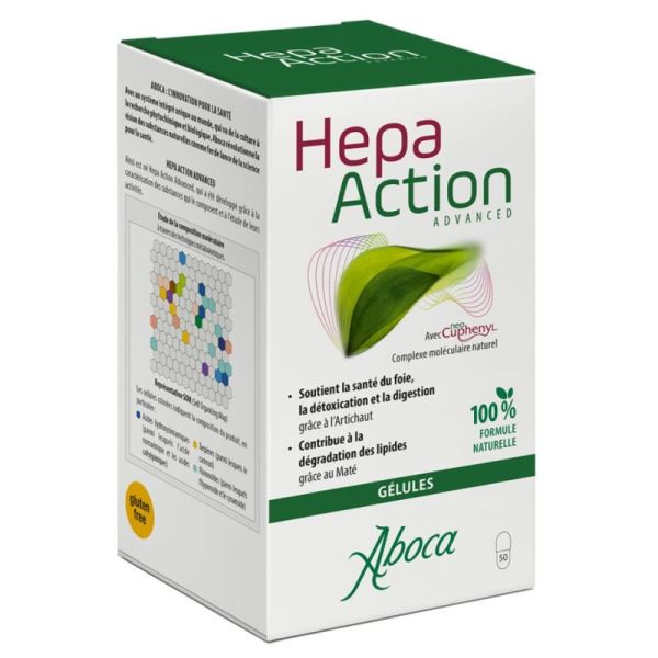Aboca Hepa Action Advanced Santé du Foie, Détoxication & Digestion - 50 Gélules