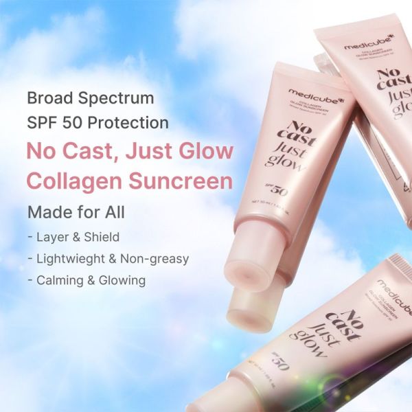 Medicube Écran Solaire Collagénique No Cast Just Glow SPF50 50ml – Protection et éclat