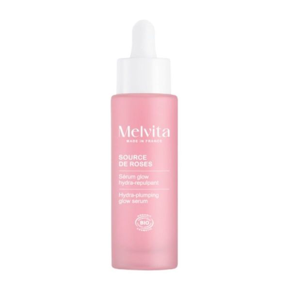Melvita Source de Roses Sérum Glow 3-en-1 Hydra-Repulpant Bio Tous Type de Peaux - 30ml