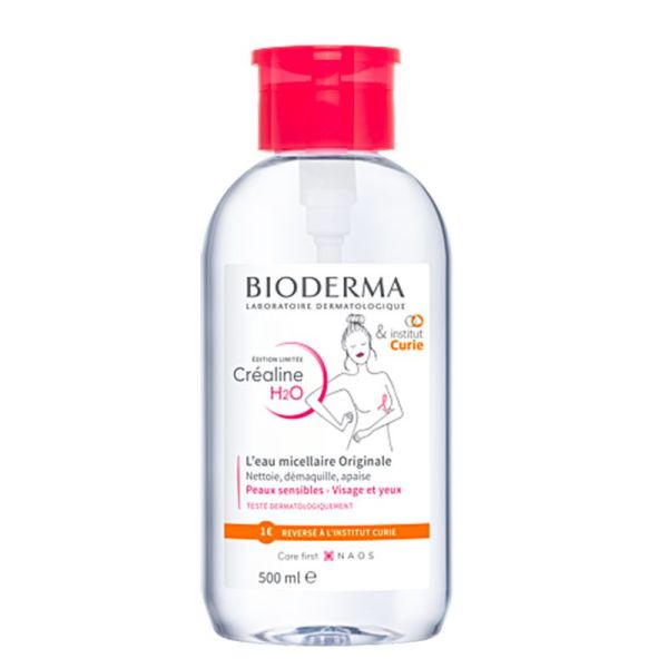 Bioderma Crealine Eau Micellaire H2o - Sans Parfum - Nettoie & Démaquille en Douceur - 500ml