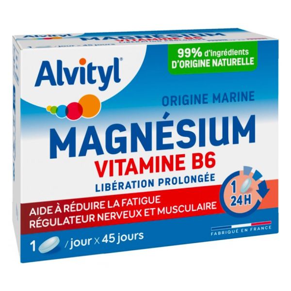 Alvityl Magnésium Vitamine B6 - 45 Comprimés - Fatigue réduite et équilibre nerveux